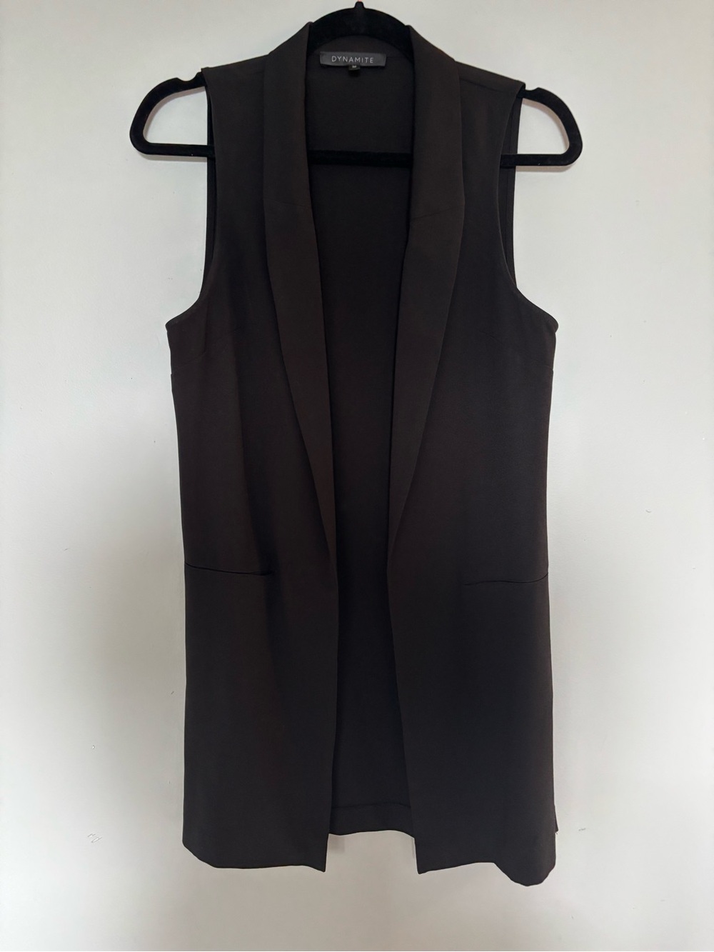 ⚫️Business Casual Dynamite Black Sleeveless Open-Front Vest